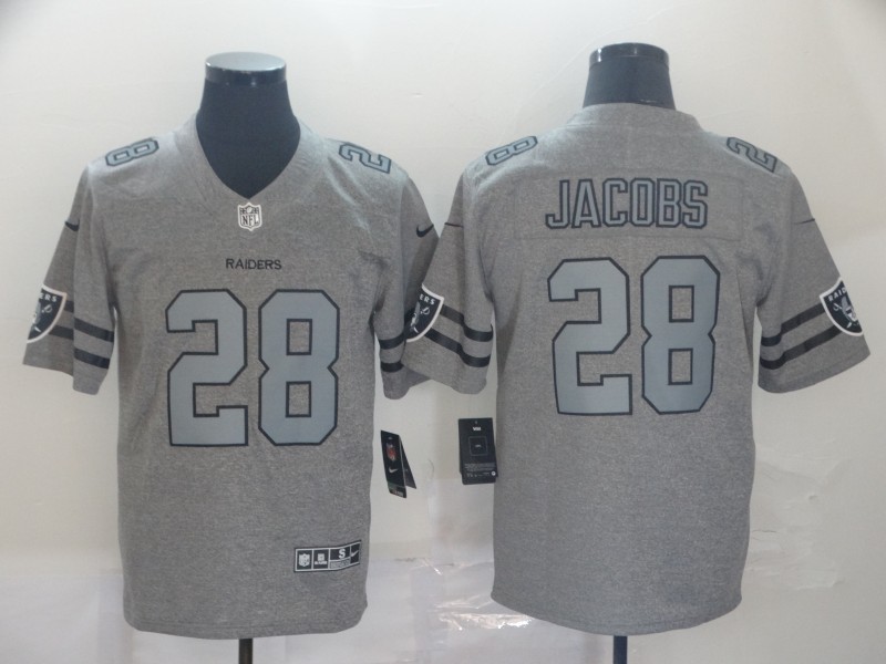 Men's Las Vegas Raiders Josh Jacobs #28 Gray Jersey